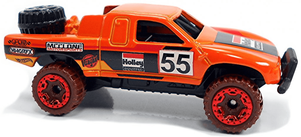 Hot Wheels 2021 - Collector # 004 - Baja Blazers 3/10 - Toyota Off-Road Truck - Orange / Holley Equipped - USA Card