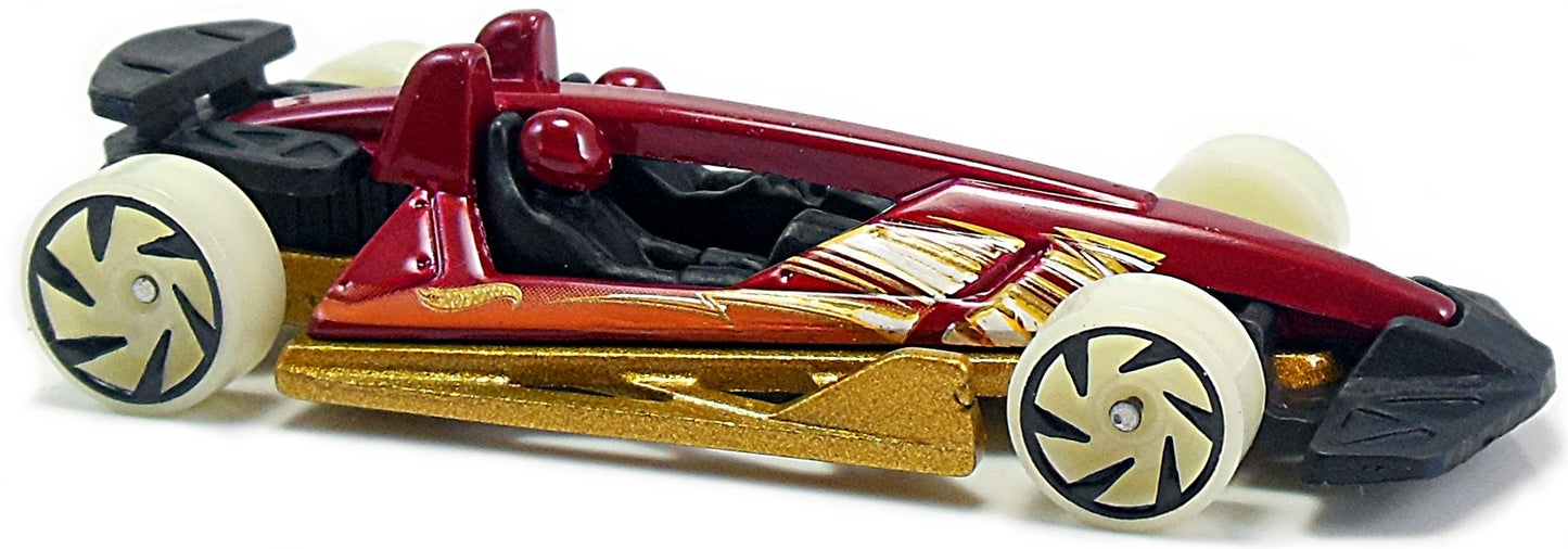 Hot Wheels 2017 - Collector # 309/365 - HW Glow Wheels 1/10 - New Models - Track Hammer - Red Body / Gold Base - USA Card