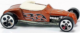 Hot Wheels 2008 - Collector # 067/196 - All Stars 27/36 - Track T - Bronze with Flames - 5 Dot Wheels - USA Card