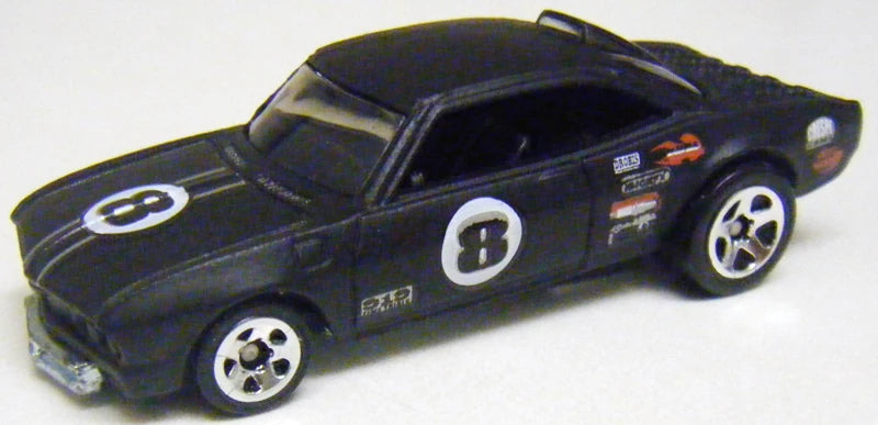 Hot Wheels 2006 - Collector # 156/223 - Vairy 8 (Corvair) - Flat Black / #8 / Silver & Black Hood Stripe - 5SP Wheels - Walmart Exclusive - USA Card