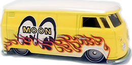 Hot Wheels 2018 - Premium / Car Culture / Cargo Carriers 1/5 - Volkswagen T1 Panel - Yellow / Mooneyes - Metal/Metal & Real Riders