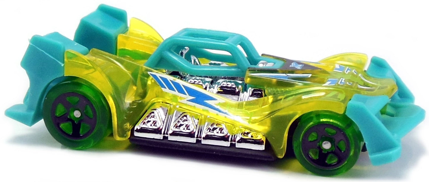 Hot Wheels 2017 - Collector # 203/365 - X-Raycers 4/10 - Voltage Spike - Transparent Yellow Body / Flat Black Metal Base - USA Card