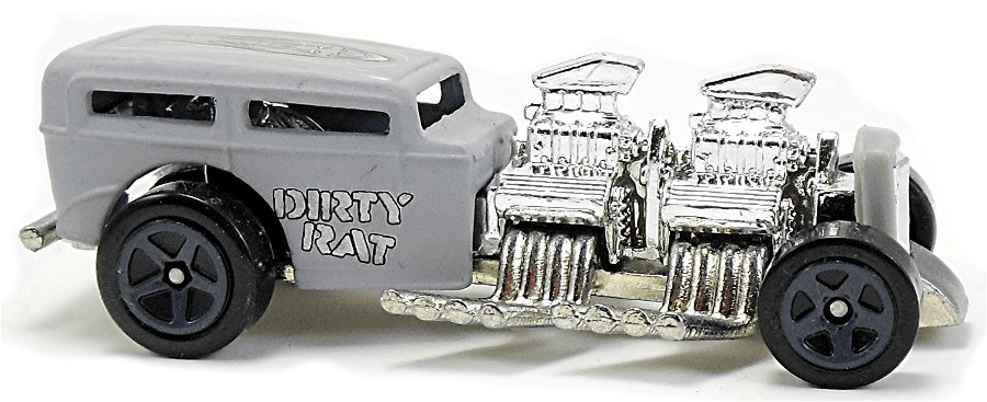 Hot Wheels 2008 - Collector # 128/196 - TEAM: Rat Rods 4/4 - Way 2 Fast - Gray Primer / 'Dirty Rat' - Gray 5 Spoke Wheels - USA Card