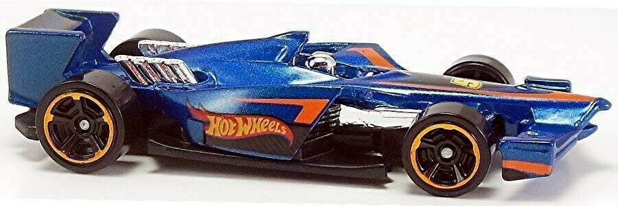 Hot Wheels 2015 - Collector # 135/250 - HW Race / HW Race Team / New Models - Winning Formula - Blue Metalflake - USA 'Showdown' Card