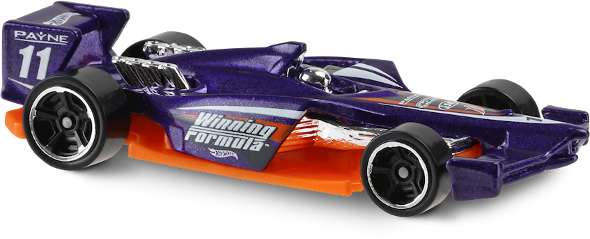 Hot Wheels 2016 - Collector # 026/250 - HW Digital Circuit 6/10 - Winning Formula - Metalflake Purple / #11 - USA 'Showdown' Card