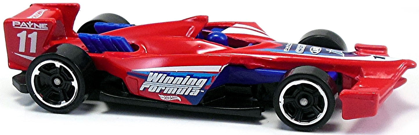 Hot Wheels 2016 - Collector # 026/250 - HW Digital Circuit 6/10 - Winning Formula - Red / #11 - USA 'Snowflake' Card at Target Only
