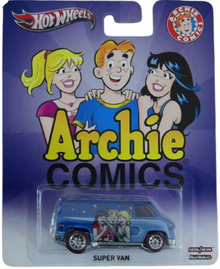 Hot Wheels 2013 - Nostalgia / Pop Culture / Archie Comics - Super Van - Metallic Blue / Archie, Betty & Veronica - Metal/Metal & Real Riders