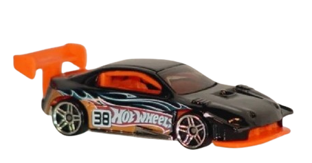 Hot Wheels 2006 - Collector # 132/223 - Pikes Peak Celica - Black - Orange Wing - PR5 Wheels