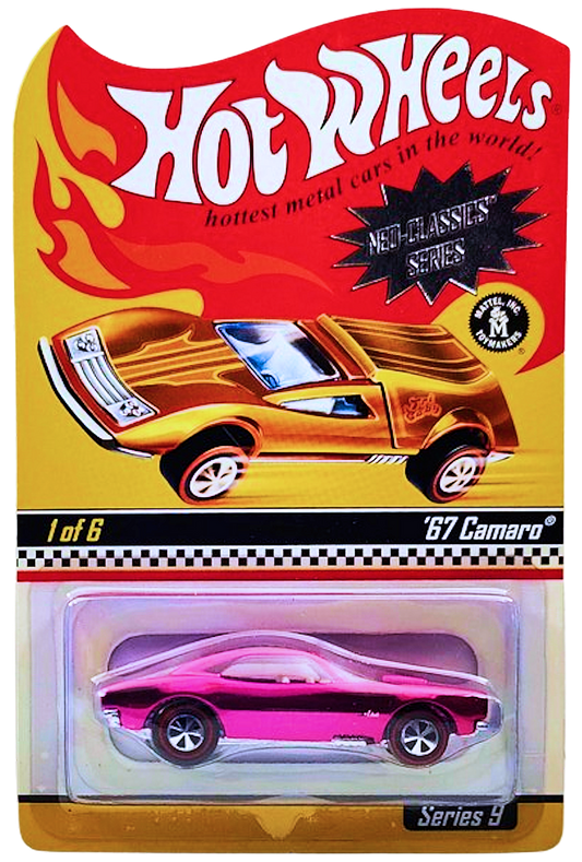 Hot Wheels 2010 - HWC / RLC - Series 9 Neo-Classics 1/6 - '67 Camaro - Spectraflame Pink - Metal/Metal - Redlines - Kar Keeper - Limited to 6,000