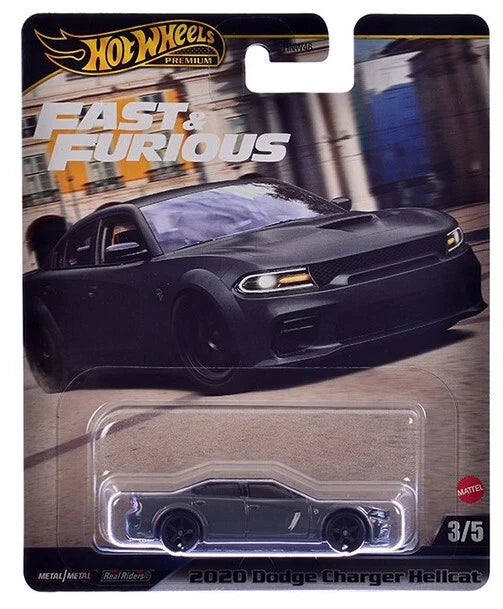 Hot Wheels 2025 - Premium / Fast & Furious 3/5 - 2020 Dodge Charger Helcat - Dark Gray - Metal/Metal & Real Riders
