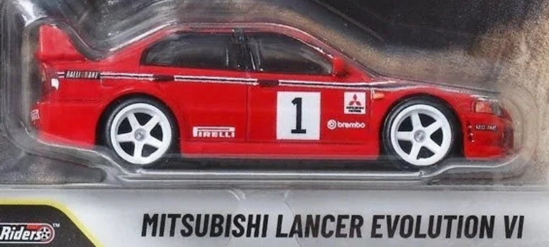 Hot Wheels 2026 - Premium / Car Culture / Thrill Climbers 3/5 - Mitsubishi Lancer Evolution VI - Red - Metal/Metal & Real Riders