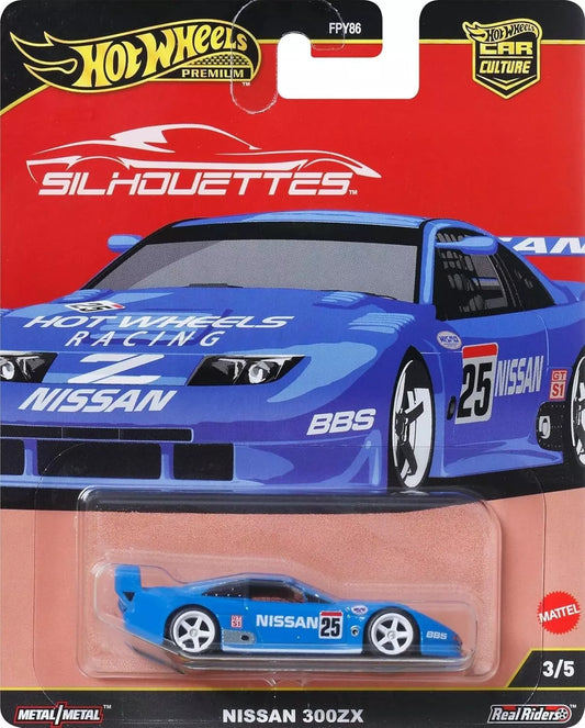 Hot Wheels 2025 - Premium / Car Culture / Silhouettes 3/5 - Nissan 300ZX - Blue / #25 - Metal/Metal & Real Riders