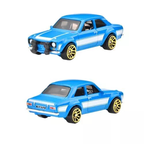 Hot Wheels 2025 - Silver Series / Theme / Fast & Furious: Brian O'Conner Series 4/5 - 1970 Ford Escort RS1600 - Blue / White Stripes - Gold MM5 Wheels - Fast & Furious 6