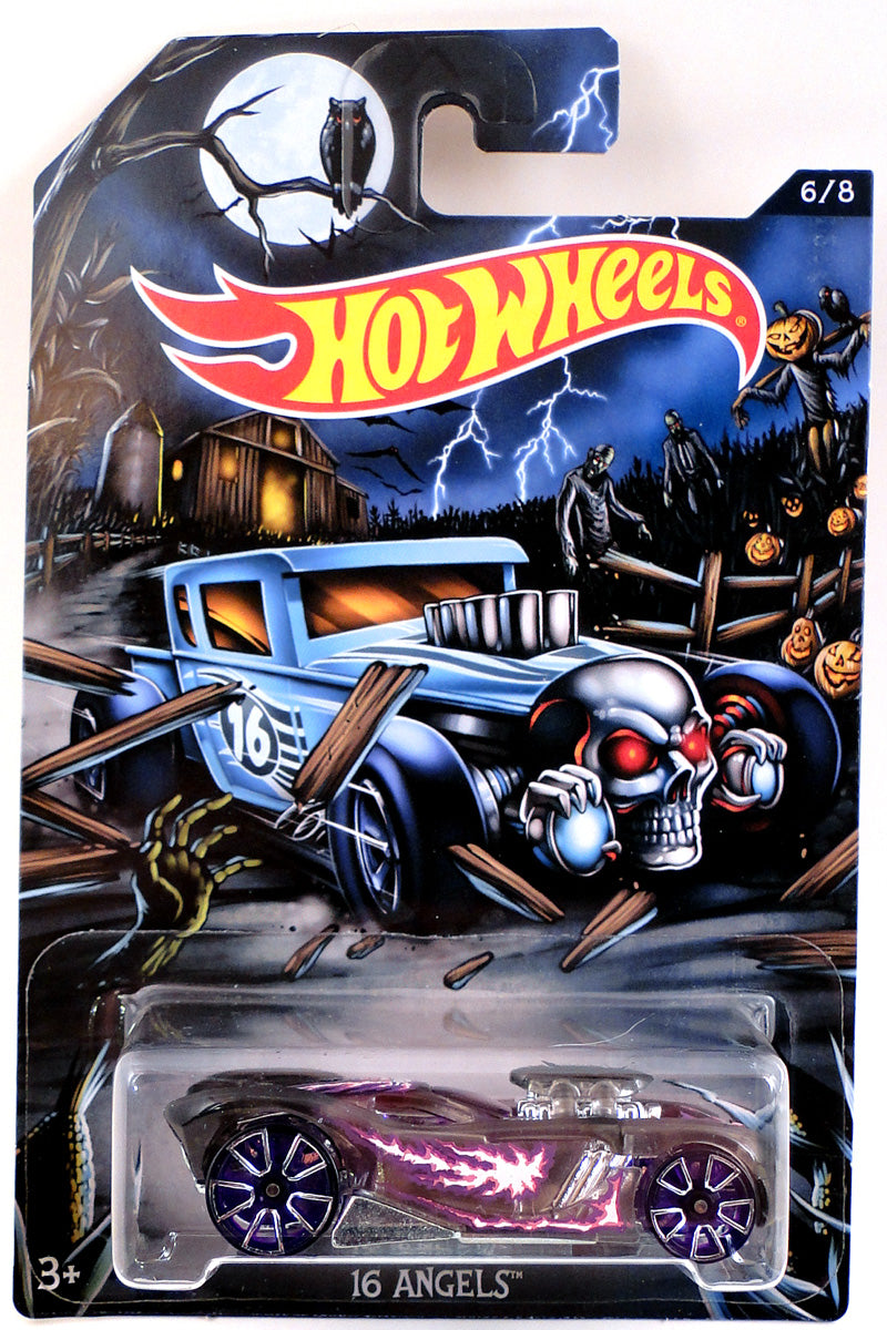 Hot Wheels 2016 - Happy Halloween # 6/8 - 16 Angels - Transparent - Chrome on Transparent Purple TRAP5 Wheels