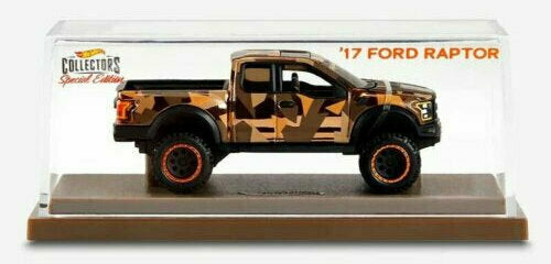 Hot Wheels 2021 - RLC Special Edition - '17 Ford Raptor - Camouflaged - Metal/Metal & Real Riders - Acrylic Display Box