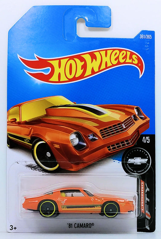Hot Wheels 2017 - Collector # 361/365 - Camaro Fifty 4/5 - '81 Camaro - Orange - International Card