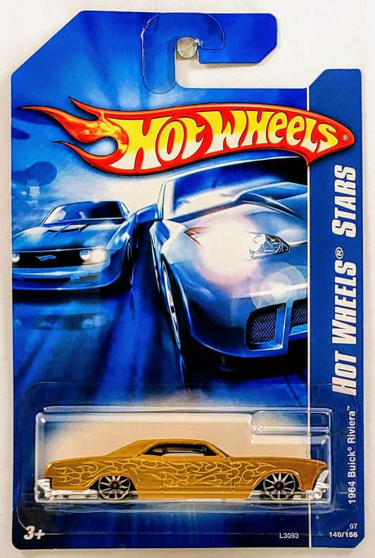 Hot Wheels 2007 - Collector # 140/156 - Hot Wheels Stars - 1964 Buick Riviera - Gold - IC