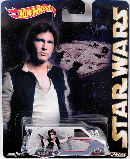 Hot Wheels 2015 - Pop Culture / Star Wars - 1985 Chevy Astro Van - White / Han Solo - Metal/Metal & Real Riders