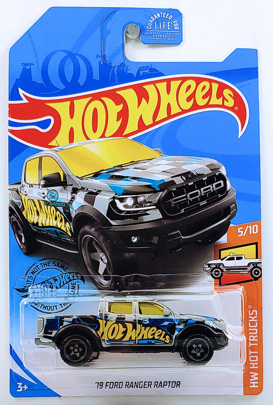 Hot Wheels 2019 - Collector # *** - HW Hot Trucks 5/10 - New Models - '19 Ford Ranger Raptor - Silver - USA Card - Game Stop Exclusive