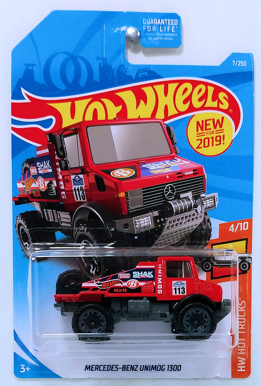 Hot Wheels 2019 - Collector # 007/250 - HW Hot Trucks 4/10 - New Models - Mercedes-Benz Unimog - Red - USA Card