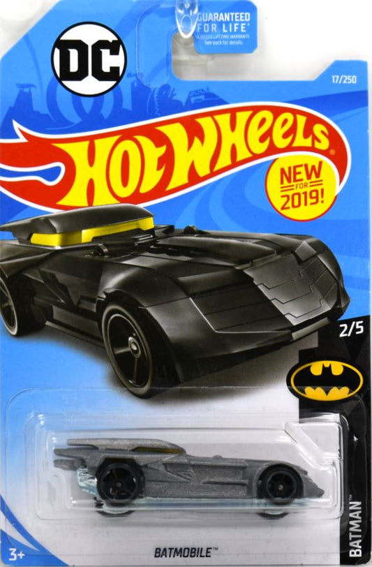 Hot Wheels 2019 - Collector # 017/250 - Batman 2/5 - New Models - Batmobile - Gray Metalflake - USA Card