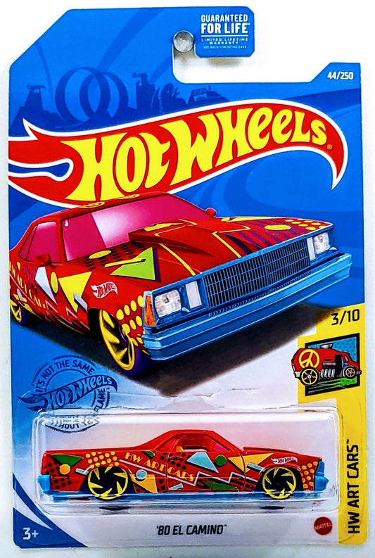 Hot Wheels 2021 - Collector # 044/250 - HW Art Cars 3/10 - '80 El Camino - Red - USA Card