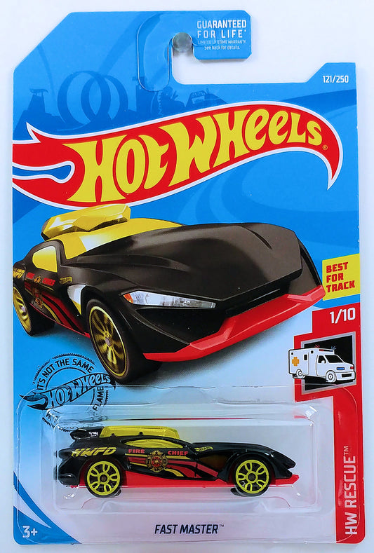 Hot Wheels 2019 - Collectors # 121/250 - HW Rescue 1/10 - Fast Master - Black - USA Card