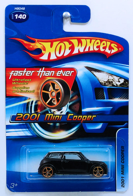 Hot Wheels 2005 - Collector # 140/183 - 2001 Mini Cooper - Black - Faster Than Ever - USA '06 FTE Card