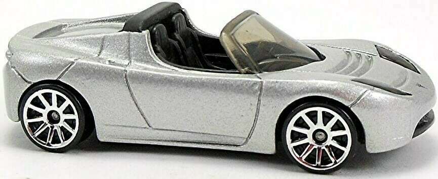 Hot Wheels 2008 - Collector # 026/196 - New Models 26/40 - 2008 Tesla Roadster - Sliver - 10 Spokes - USA