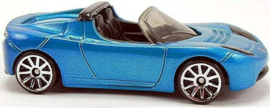 Hot Wheels 2008 - Collector # 026/172 - First Editions 26/40 - 2008 Tesla Roadster - Blue - International Long Card