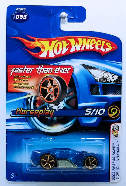 Hot Wheels 2005 - Collector # 055/183 - First Editions / X-Raycers 5/10 - Horseplay - Transparent Blue - Faster Than Ever