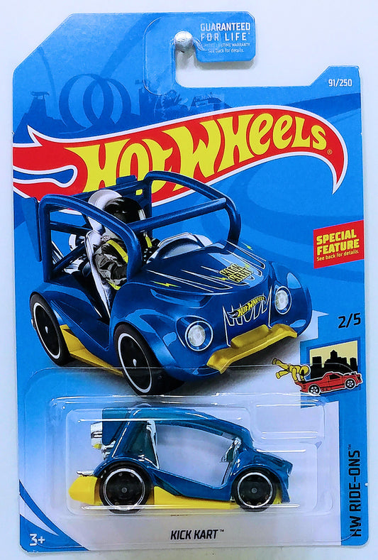 Hot Wheels 2019 - Collector # 091/250 - HW Ride-Ons 2/5 - New Models - Kick Kart - Blue - USA