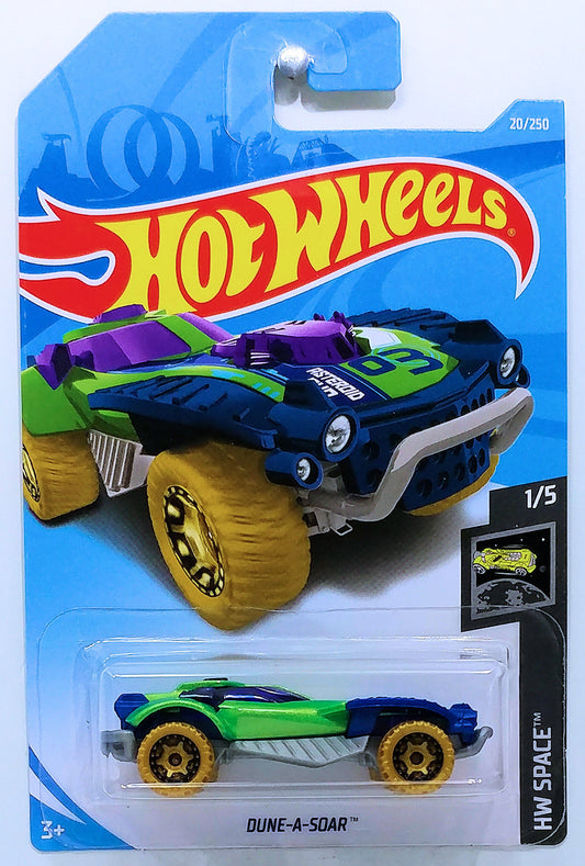 Hot Wheels 2019 - Collector # 020/250 - HW Space 1/5 - Dune-A-Soar - Lime Green - International Long Card