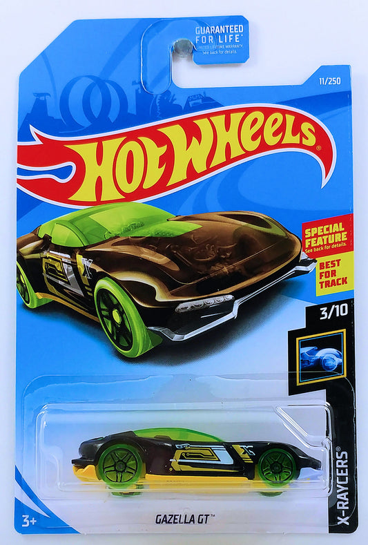 Hot Wheels 2019 - Collector # 011/250 - X-Raycers 3/10 - Gazella GT - Black - USA Card