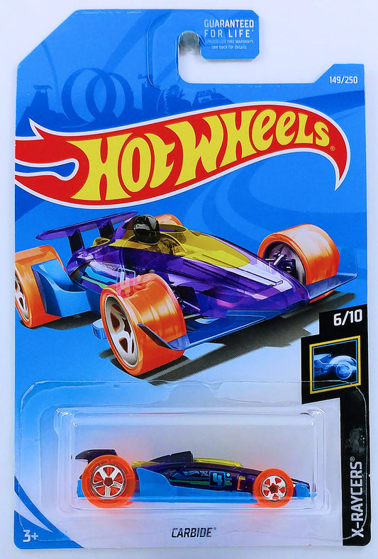 Hot Wheels 2019 - Collector # 149/250 -X-Raycers 6/10 - Carbide - Transparent Purple - USA Card