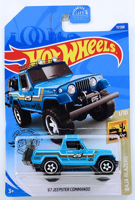 Hot Wheels 2020 - Collector # 071/250 - Baja Blazers 1/10 - '67 Jeepster Commando - Teal - USA Card