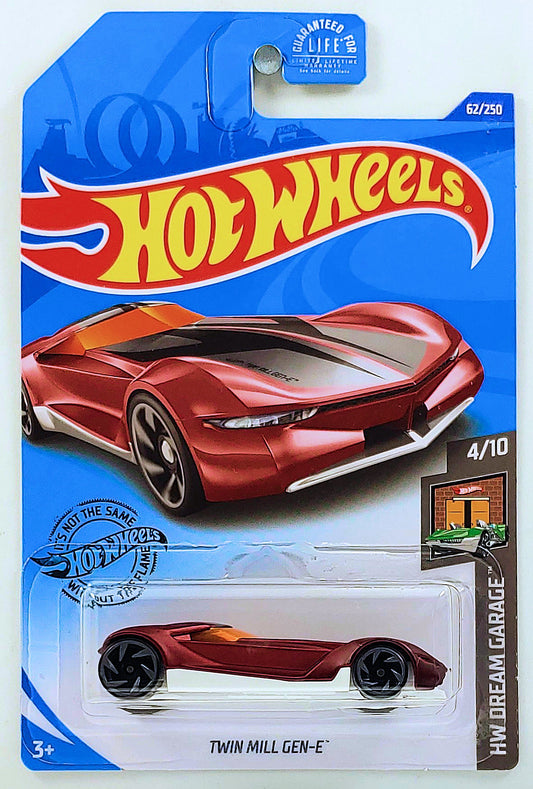 Hot Wheels 2020 - Collector # 062/250 - HW Dream Garage 4/10 - Twin Mill Gen-E - Satin Dark Red - USA Card