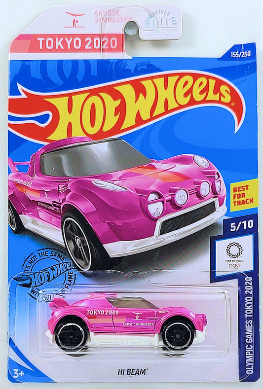 Hot Wheels 2020 - Collector # 155/250 - Olympic Games Tokyo 2020 5/10 - Hi-Beam - Metallic Pink - USA Card