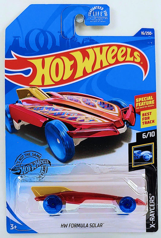 Hot Wheels 2020 - Collector # 016/365 - X-Raycers 6/10 - HW Formula Solar - Transparent Red - USA Card