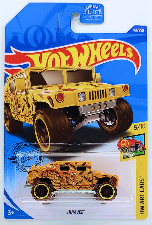 Hot Wheels 2020 - Collector # 161/250 - HW Art Cars 5/10 - Humvee - Dark Orange / Letter 'N' - USA Card