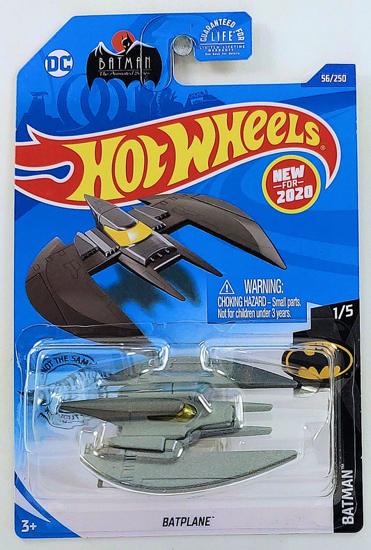 Hot Wheels 2020 - Collector # 056/250 - Batman 1/5 - New Models - Batplane - Metallic Gray - USA Card