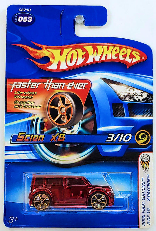 Hot Wheels 2005 - Collector # 053/183 - First Editions: X-Raycers 3/10 - Scion xB - Transparent Red - Faster Than Ever
