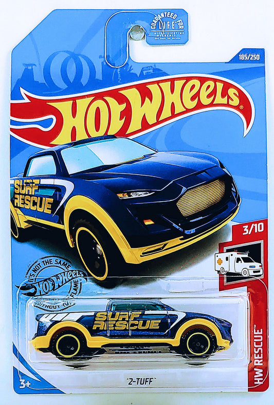 Hot Wheels 2020 - Collector # 185/250 - HW Rescue 3/10 - 2-Tuff - Blue / Surf Rescue - USA Card
