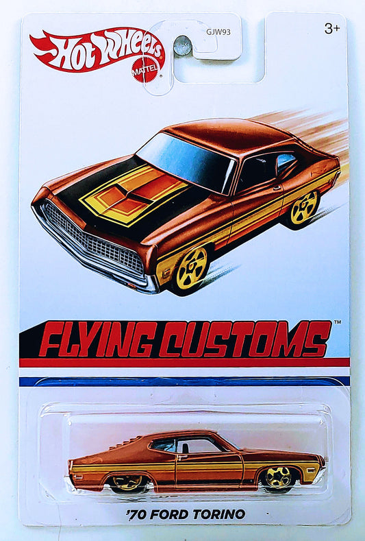 Hot Wheels 2020 - Flying Customs / Mix 2 - '70 Ford Torino - Brown Metalflake - Gold 5 Spoke Wheels - Target Exclusive