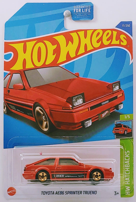 Hot Wheels 2022 - Collector # 017/250 - HW Hatchbacks 1/5 - Toyota AE86 Sprinter Trueno - Red - USA Card