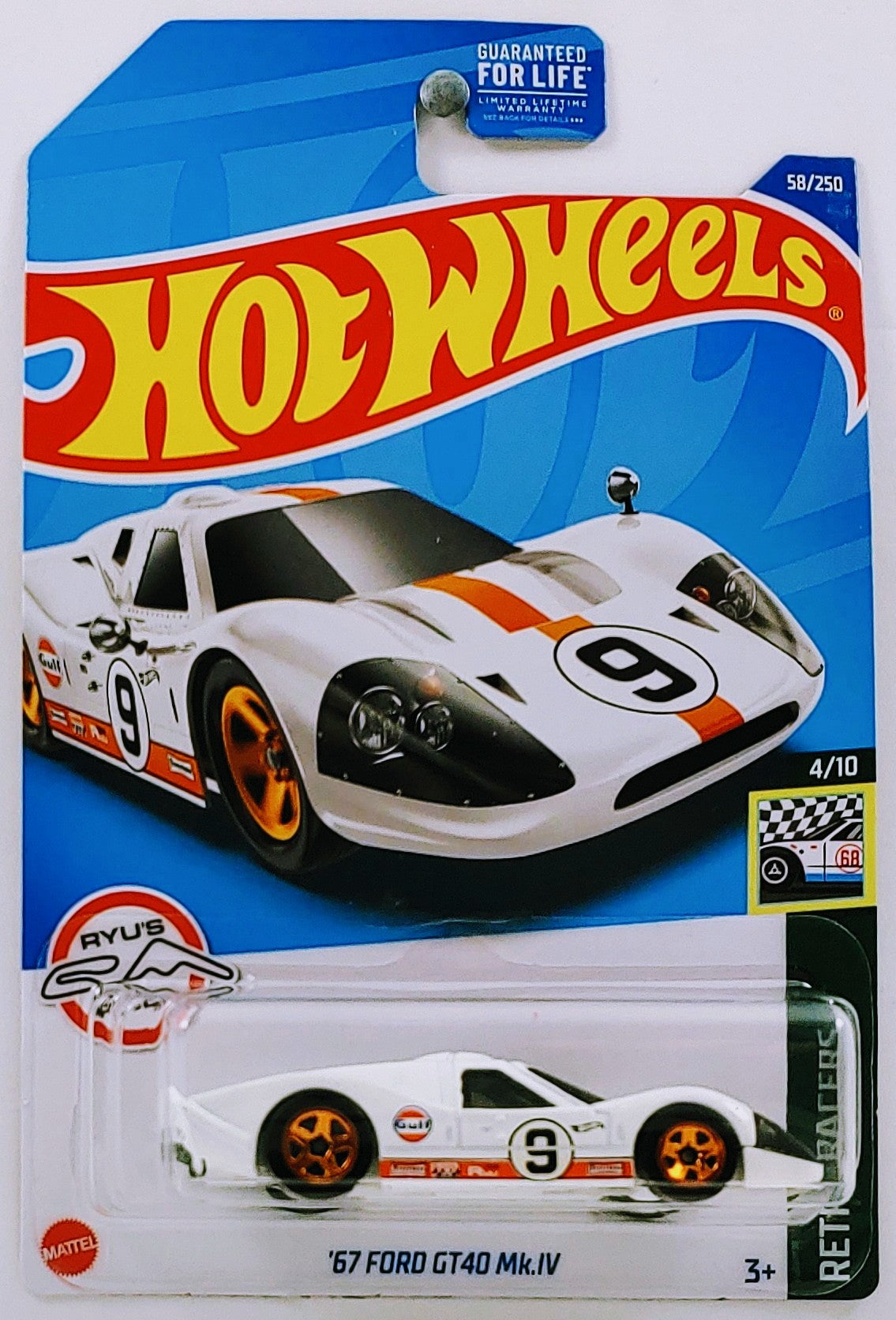 Hot Wheels 2022 Collector 058/250 Retro Racers 4/10 '67 Ford GT40 MkIV White Gulf Racing