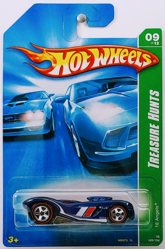 Hot Wheels 2008 - Collector # 169/196 - Treasure Hunts 09/12 - 16 Angels - Blue - 5 Spokes with Redlines - Metal Base - USA Card