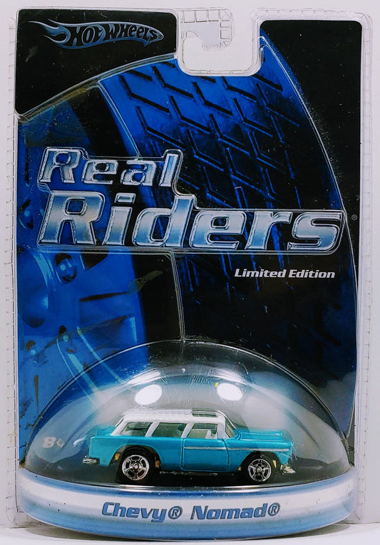 Hot Wheels 2005 - Real Riders / Limited Edition - Chevy Nomad - Aqua Blue / White Roof - Metal/Metal & Real Riders - Kmart Exclusive - Enclosed Clamshell Package