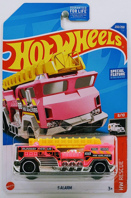 Hot Wheels 2022 - Collector # 230/250 - HW Rescue 8/10 - 5 Alarm (Fire Truck) - Hot Pink - USA