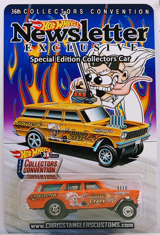 Hot Wheels 2022 - 36th Annual Collectors Convention / Newsletter Exclusive - '64 Nova Wagon Gasser - Orange / 'Gone Crazy' - Real Riders - Limited to 980